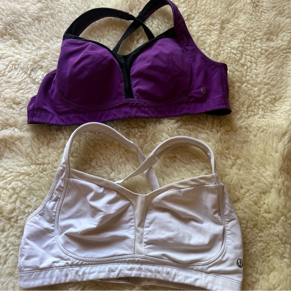 lululemon lote2 athletica Purple and White Sports Bras Set